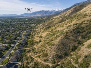 Drone LiDAR mapping the transition between Salt Lake City neighborhoods and the Wasatch foothills in Utah